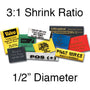 Custom Heat Shrink Wall Printed - 3:1 Shrink Ratio  (1/2" Diam.)