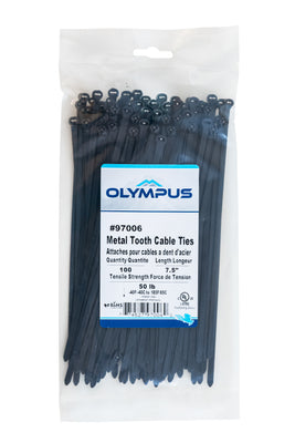 7.5" 50lb Metal Tooth Black, Case of 100 bags (10,000 pieces)