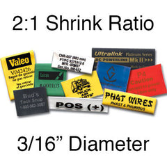 Single Wall Printed  -  2:1 Shrink Ratio  (3/16" Diam.) | 100 pcs